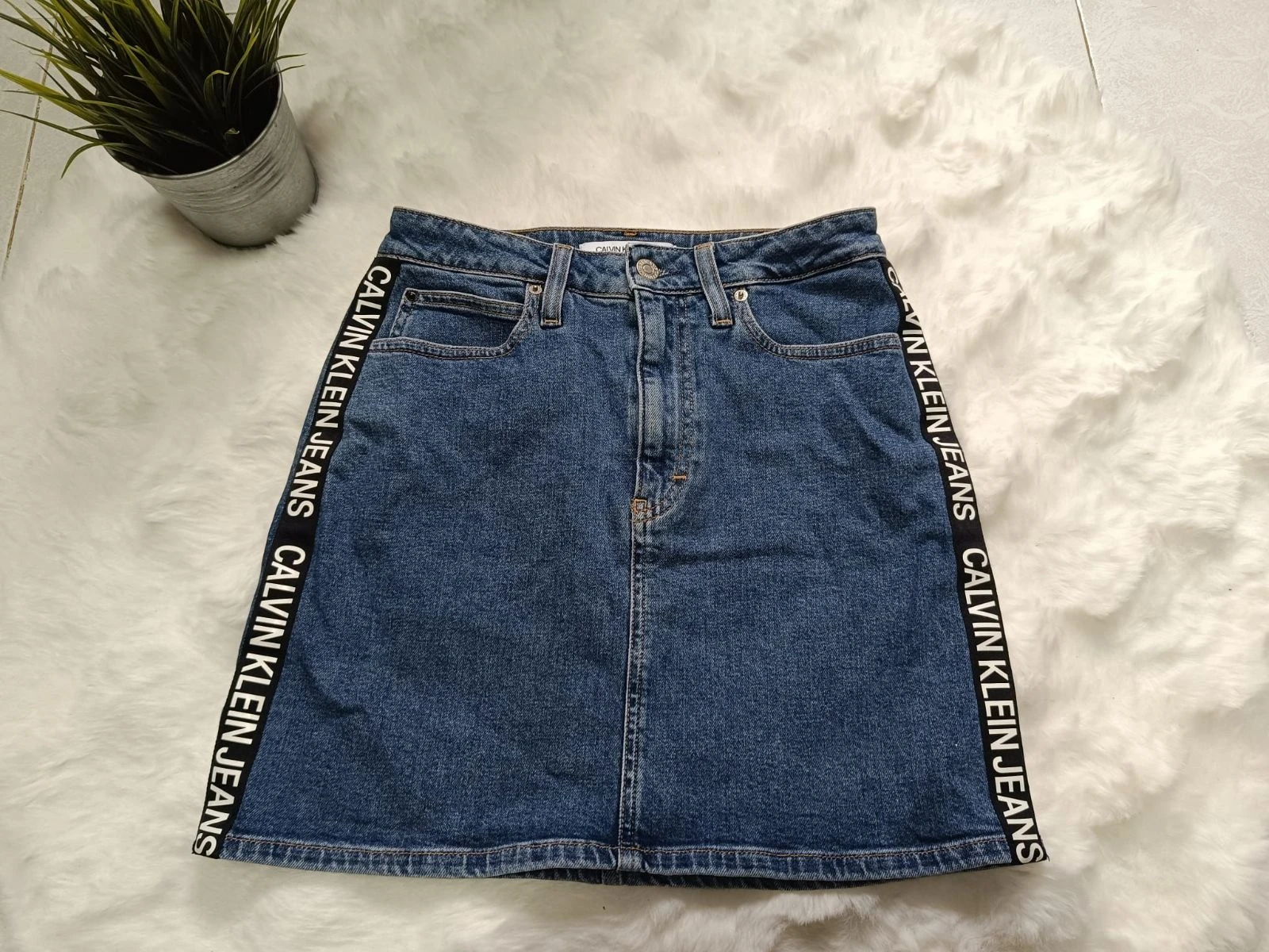 falda Calvin Klein vaquera algodón - jupe en jean mini femme – photo 4